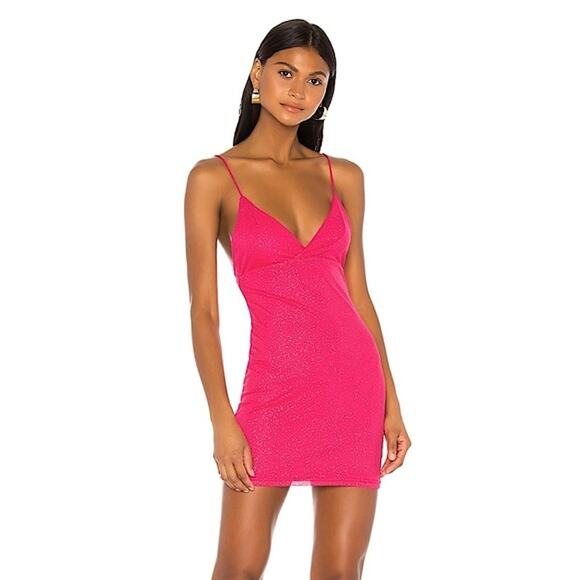 Superdown Sydney Sparkle Mini Dress Revolve Mini Barbie Pink Size M - Picture 2 of 12